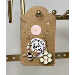 Bee and Honeycomb Earrings